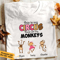 Personalized Monkey Mom  White T Shirt JN165 85O53 thumb 1