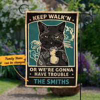 Personalized Black Cat Vintage Flag JL202 73O58 thumb 1