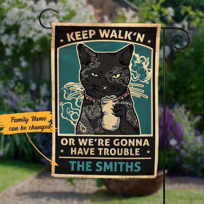 Personalized Black Cat Vintage Flag JL202 73O58 1