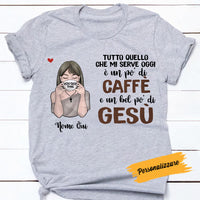Personalized Coffee Jesus Girl Italian Caffè Gesù BWA T Shirt AP149 95O58 thumb 1