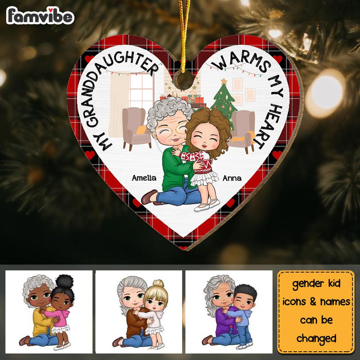 Personalized My Granddaughter Warms My Heart Ornament 29959 1