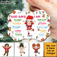Personalized Gift For Grandkid God Says I Am Bible Verse Benelux Ornament 30129 thumb 1