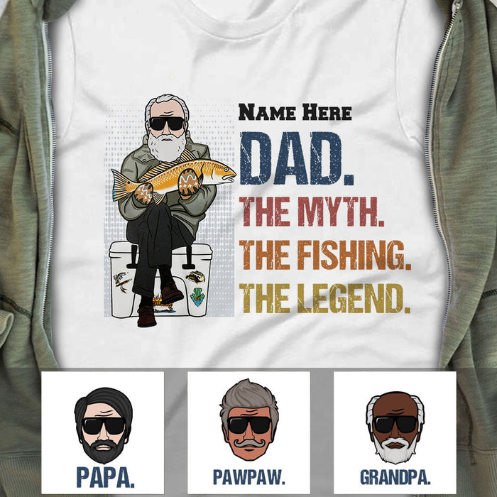 Personalized Legend Fishing Dad Grandpa T Shirt MR161 65O53 1