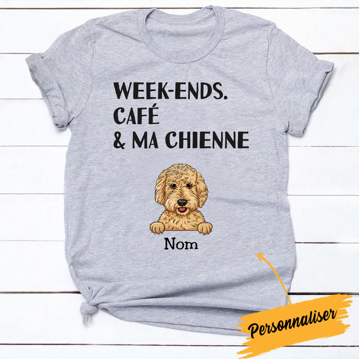 Personalized French Dog Week-ends Chien T Shirt AP152 29O57 1