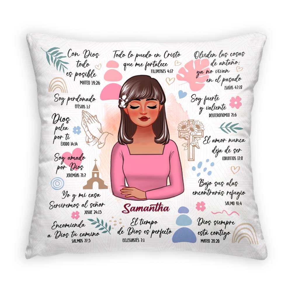 Personalized Gift For Daughter Spanish Bible Daily Reminders Pillow 32229 Primary Mockup
