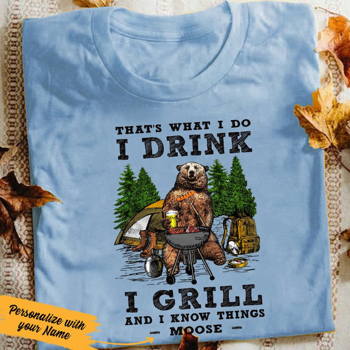 Personalized Camping Bear  White T Shirt JN56 95O61 1