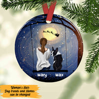 Personalized Dog Moon Christmas Ornament NB44 85O47 thumb 1