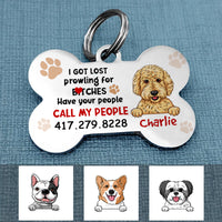 Personalized Dog Mom Dog Dad Call My People Bone Pet Tag NB61 87O53 thumb 1