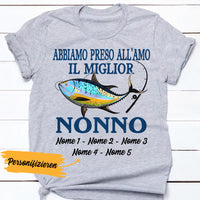 Personalized Italian Papà Nonno Pesca Fishing Dad Grandpa T Shirt AP95 65O36 thumb 1