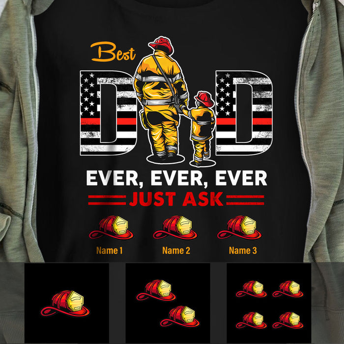 Personalized Dad Grandpa Firefighter T Shirt MY242 30O58 1