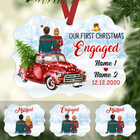 Personalized Red Truck Couple First Christmas MDF Ornament NB52 95O53 thumb 1
