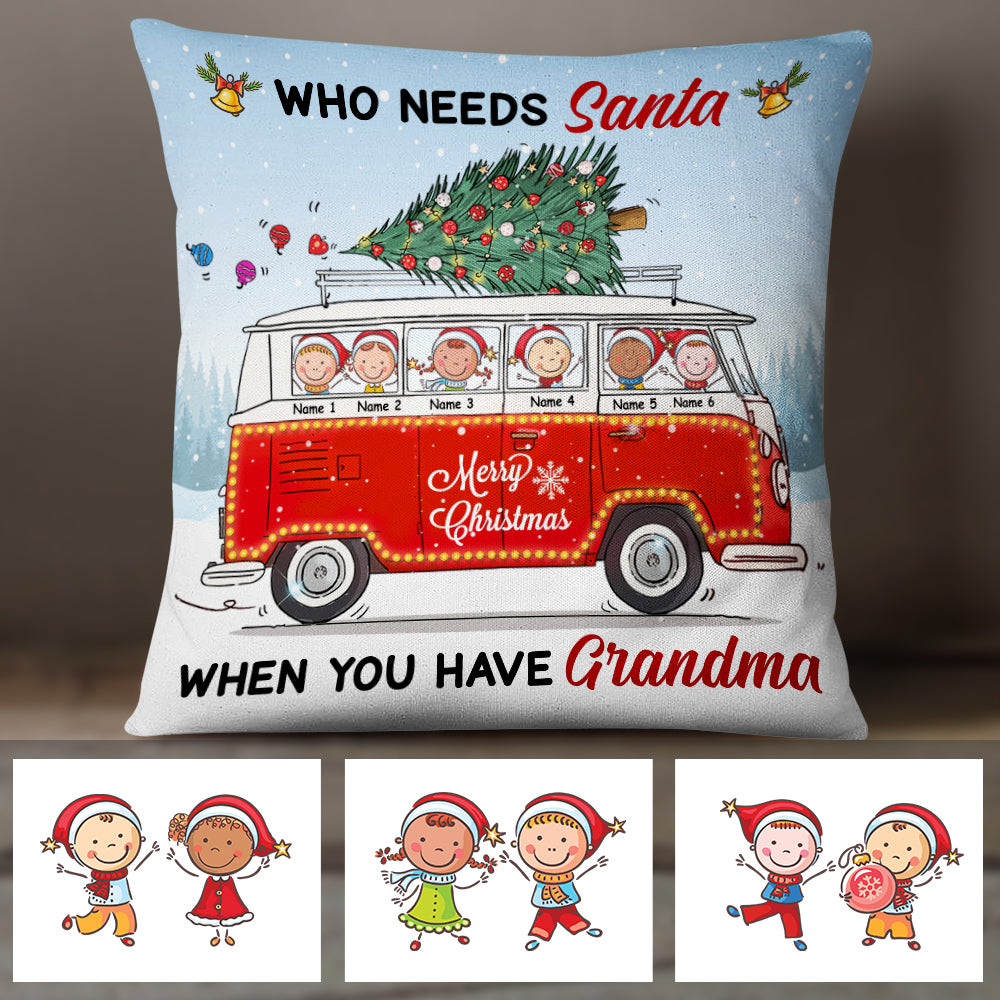Personalized Red Truck Grandma Christmas  Pillow NB241 85O47 (Insert Included)