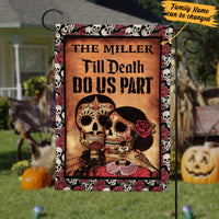 Personalized Husband & Wife Skull Halloween Flag JL152 81O34 thumb 1