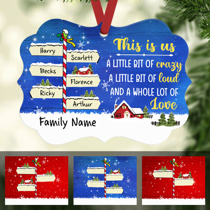 Personalized Family Christmas Signpost MDF Ornament NB52 87O47 1
