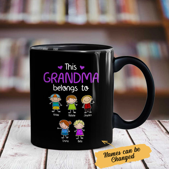 Personalized Grandma Doodle Black Mug SJN32 81O34 1