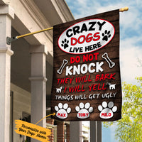 Personalized Crazy Dogs Live Here Garden Flag JL68 65O36 thumb 1