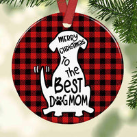Christmas Dog Mom Circle Ornament NB26 26O57 thumb 1