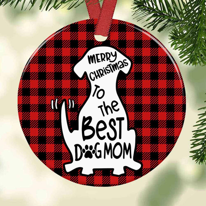 Christmas Dog Mom Circle Ornament NB26 26O57 1