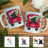 Personalized Cat Red Truck Christmas 2022 Mug OB202 81O34 thumb 1