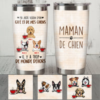 Personalized French Chien Maman Coffee Dog  Mom Steel Tumbler AP99 65O53 thumb 1