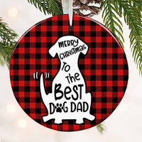 Dog Merry Christmas Circle Ornament NB23 26O57 thumb 1