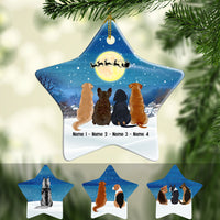 Personalized Dog Christmas Watching Santa  Star Ornament OB263 81O53 thumb 1