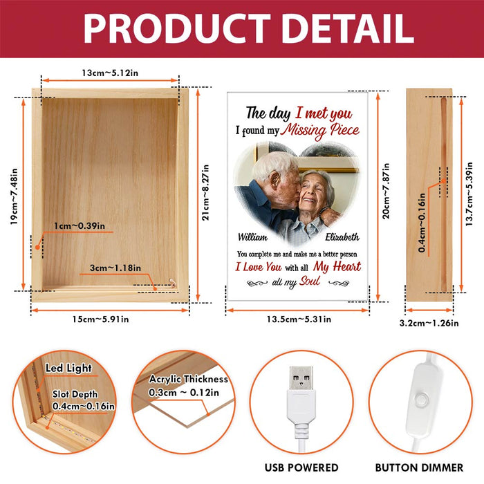 Personalized Couples Gift Upload Photo The Day I Met You Picture Frame Light Box 31298 1