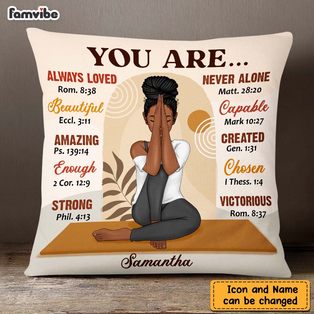 Personalized Daughter Yoga Girl You Are Beautiful Pillow DB292 58O47 Primary Mockup