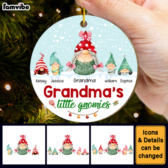 Personalized Gift For Grandma Little Gnomies Circle Ornament 29399 1