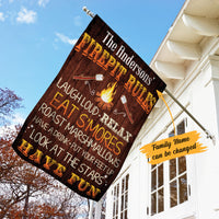 Personalized Fire Pit Rules Gardening Flag AG141 65O58 thumb 1