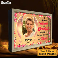Personalized Heaven Is A Beautiful Place Memorial Loss Of Mom Picture Frame Light Box 31548 thumb 1