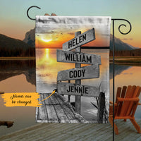 Personalized Family Street Sign Lake House Flag JL272 95O47 thumb 1