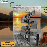 Personalized Family Street Sign Lake House Flag JL272 95O47 thumb 1