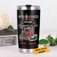 Personalized Truck Couple God Blessed Steel Tumbler  DB294 81O34 thumb 1