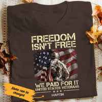 Personalized Freedom Isn't Free T Shirt JN42 66O53 thumb 1