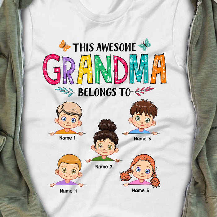 Personalized Awesome Mom Grandma T Shirt JL73 95O47 1