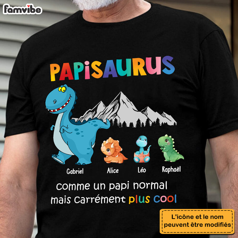 Personalized Gift For Grandpa French Papisaurus Shirt Hoodie Sweatshirt 30120 Primary Mockup