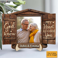 Personalized Gift For Couple God Knew My Heart Needed You 2 Layered Wooden Plaque 31676 thumb 1