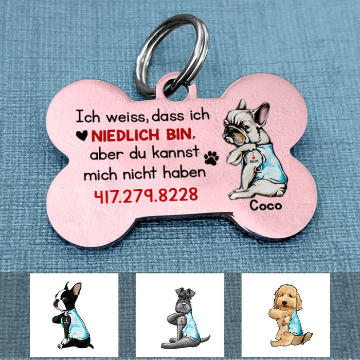 Personalized Dog Lost Hund German Bone Pet Tag AP124 87O58 1