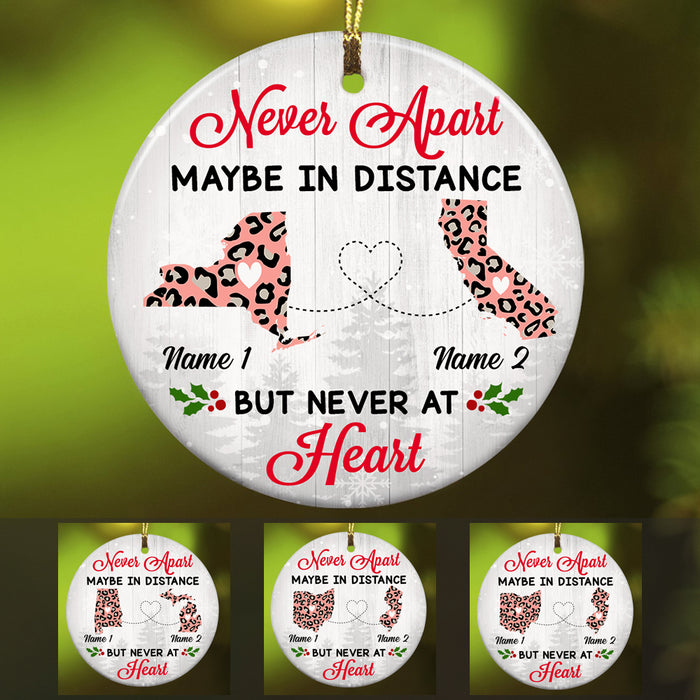 Personalized Never Apart Long Distance Leopard Ornament SB2442 30O47 1