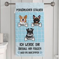 Personalized Persönlicher Stalker Hund German Personal Stalker Dog Towel AP92 67O36 thumb 1
