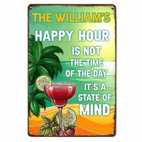 Personalized Gift Happy Hour is Not the Time of the Day It’s a State of Mind Tiki Bar Decoration Metal Sign 26194 thumb 1