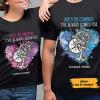 Personalized Compass And Anchor Love Couple T Shirt SB221 26O57 thumb 1