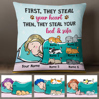 Personalized Cat Steal Your Bed Pillow JR292 29O47 thumb 1