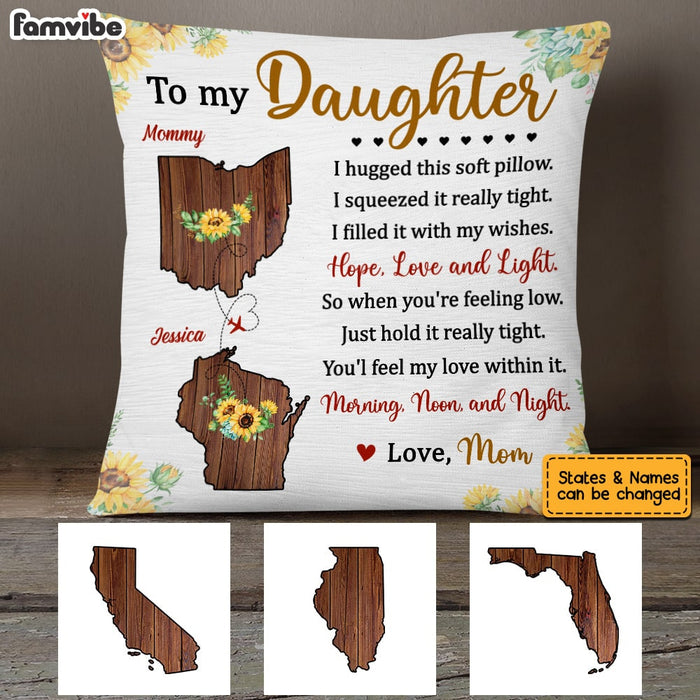 Personalized To My Daughter Sunflower Long Distance Pillow AG65 32O53 1
