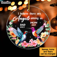 Personalized Gift Hummingbird Memorial Angels Among Us Circle Ornament 30097 thumb 1