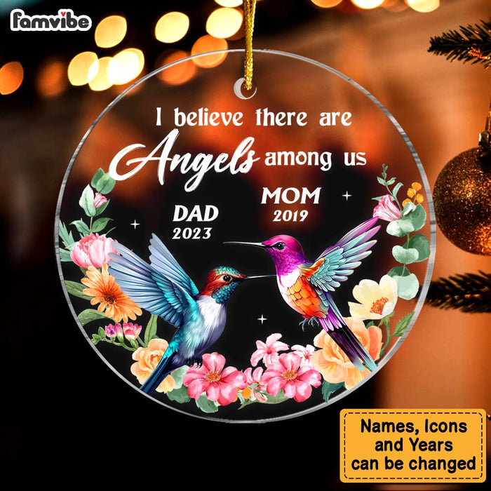 Personalized Gift Hummingbird Memorial Angels Among Us Circle Ornament 30097 1