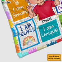 Personalized Inspiring Gift For Grandson I Am Kind Crayon Blanket 31111 thumb 1