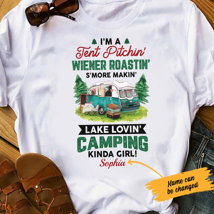 Personalized Camping Girl White T Shirt JN291 87O47 1