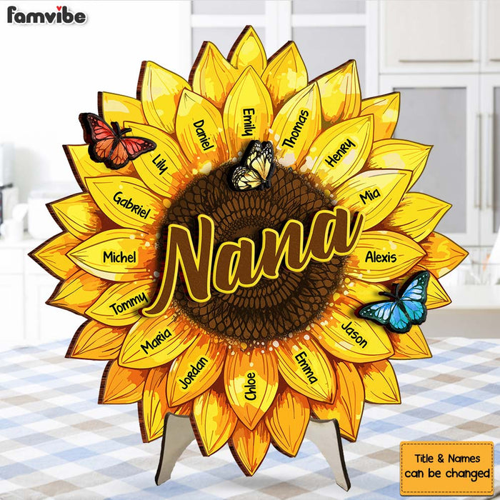 Personalized Gift For Grandma Sunflower 2 Layered Separate Wooden Plaque 31729 1